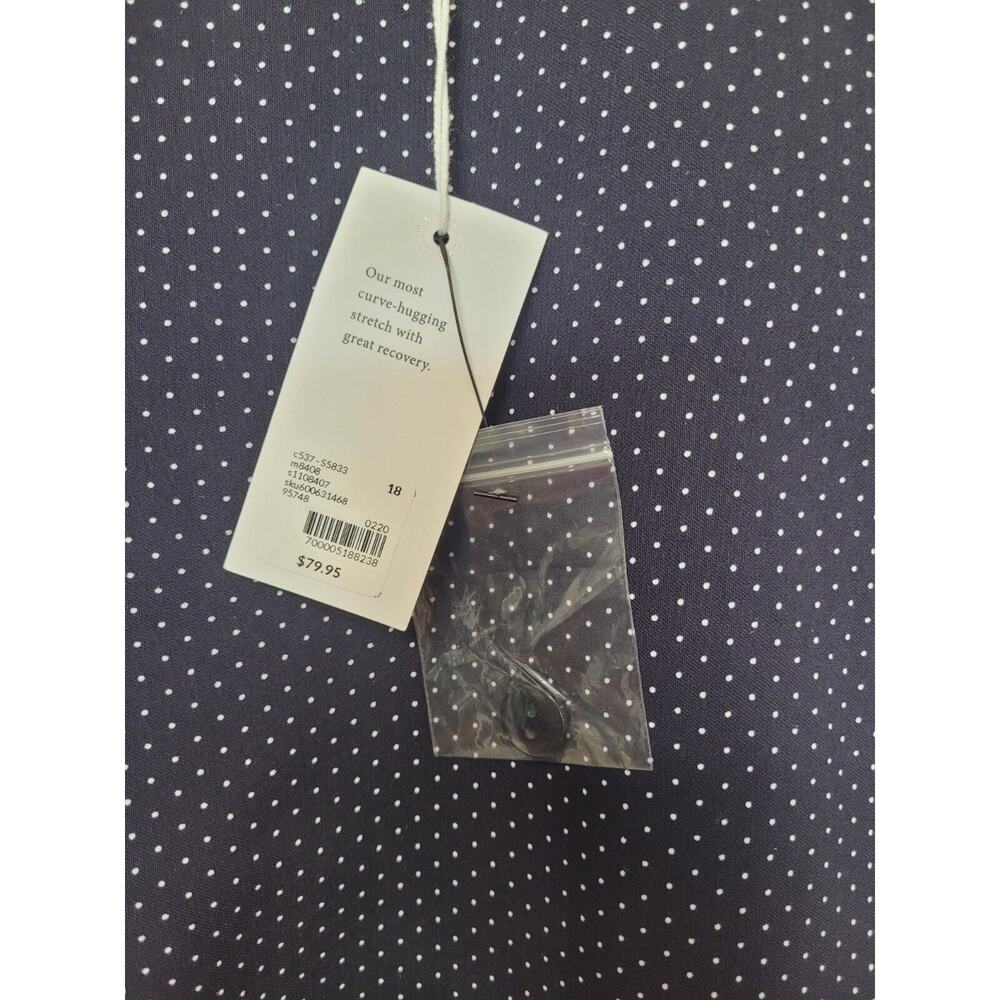 Navy & White Polka Dots Stretch Dress Pants Size 18R Tummy Control Plus Size NWT - Picture 2 of 8